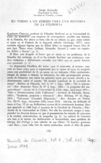 En torno a un esbozo para una historia de la filosofía