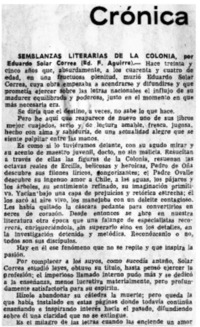 Semblanzas literarias de la colonia