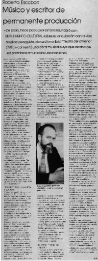 Músico y escritor de permanente producción