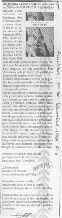 Solsticio  [artículo] A. P.