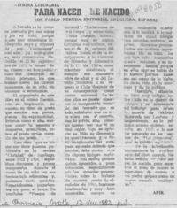 Para nacer he nacido