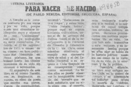 Para nacer he nacido