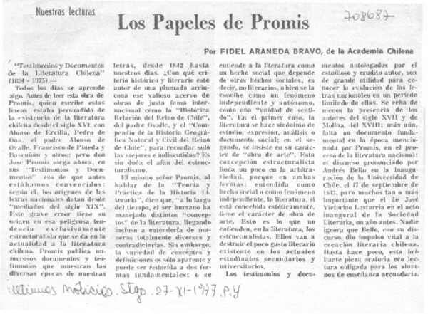 Los papeles de Promis