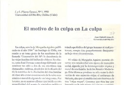 El motivo de la culpa en "La culpa"  [artículo] Juan Gabriel Araya G.