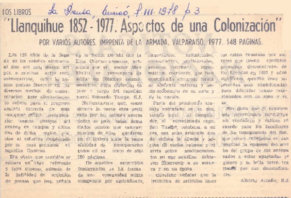 Llanquihue 1852-1977. Aspectos de una colonización"