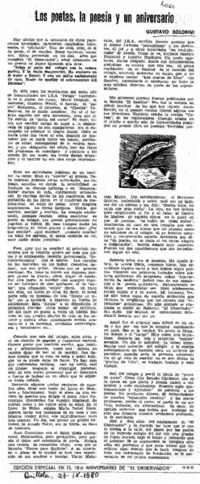 Los poetas, la poesía y un aniversario