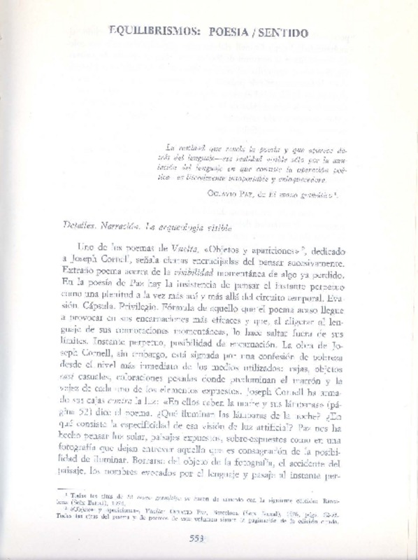 Equilibrismos: poesía sentido  [artículo] / Alicia Borinsky.