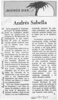 Andrés Sabella  [artículo] C.