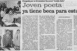 Joven poeta ya tiene beca para estudiar