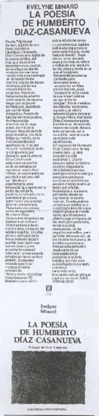 La Poesía de Humberto Díaz-Casanueva