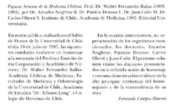 Figuras señeras de la medicina chilena