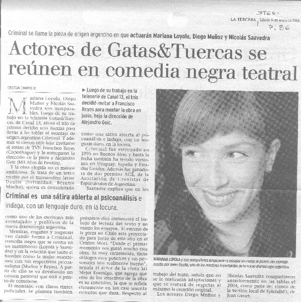 Actores de Gatas&Tuercas se reúnen en comedia negra teatral.