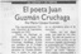 El Poeta Juan Guzmán Cruchaga