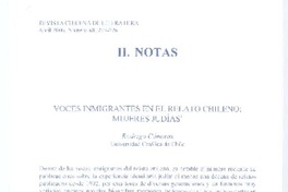 Voces inmigrantes en el relato chileno
