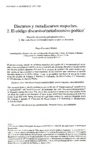 Discursos y metadiscursos mapuches  [artículo] Hugo Carrasco Muñoz.