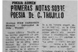 Primeras notas sobre poesía de C. Trujillo