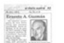 Ernesto A. Guzmán  [artículo] Hernán de la Carrera Cruz.