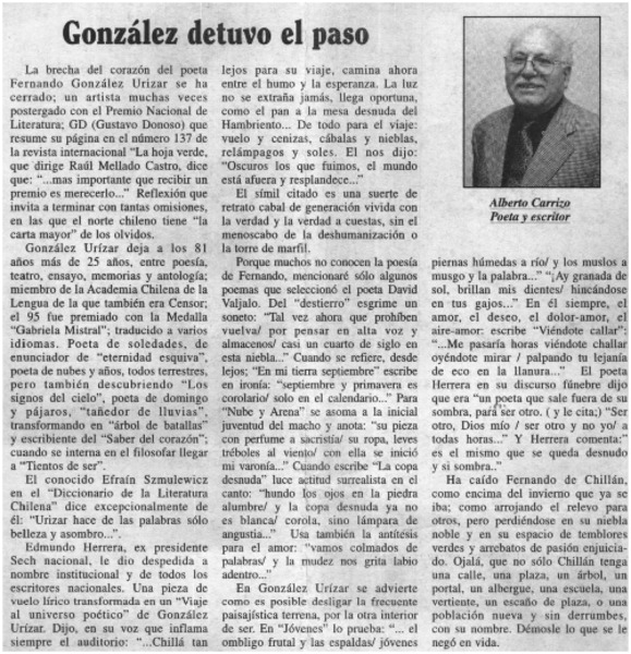 González detuvo el paso