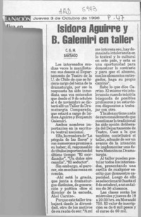 Isidora Aguirre y B. Galemiri en taller