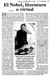 El Nobel, literatura o virtud