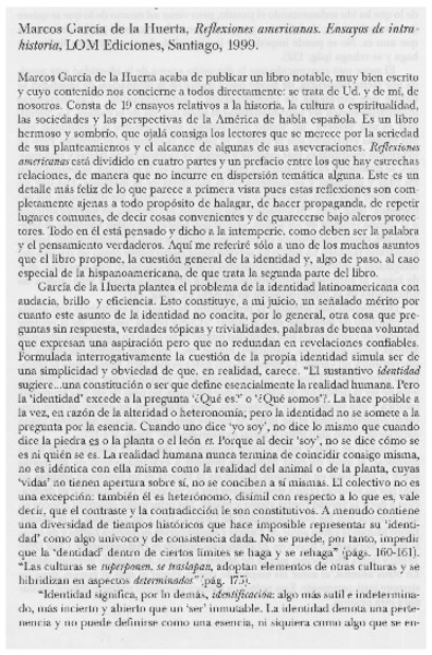 Reflexiones americanas. Ensayos de intrahistoria