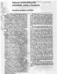 Manuel Gandarillas, periodista, poeta y bohemio