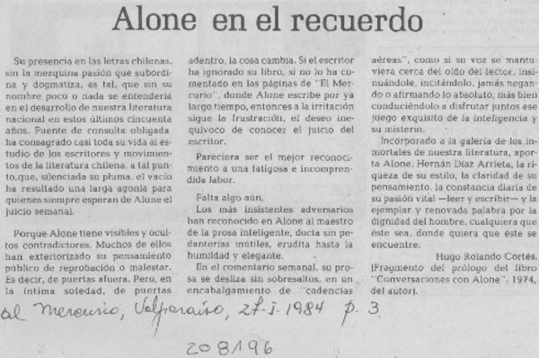 Alone en el recuerdo