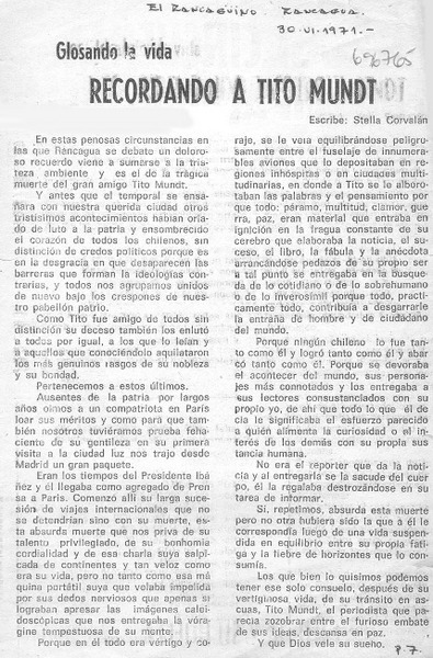 Recordando a Tito Mundt