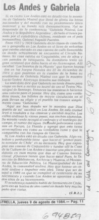 Los Andes y Gabriela