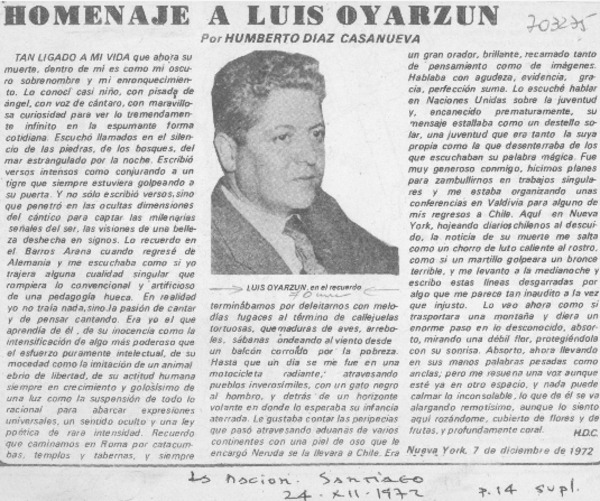 Homenaje a Luis Oyarzún
