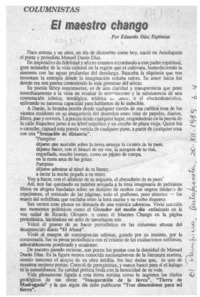 El maestro chango  [artículo] Eduardo Díaz Espinoza.