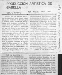 Producción artística de Sabella  [artículo] Miguel Angel Díaz.
