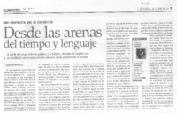 Desde las arenas del tiempo y lenguaje