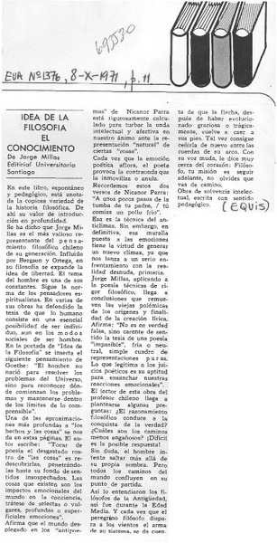 Idea de la filosofía el conocimiento