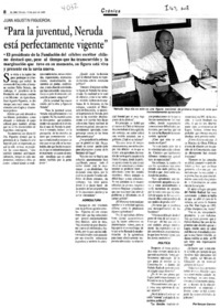 &#34;Para la juventud, Neruda está perfectamente vigente&#34;: [entrevista]