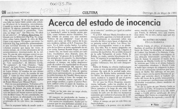 Acerca del estado de inocencia  [artículo] Filebo.