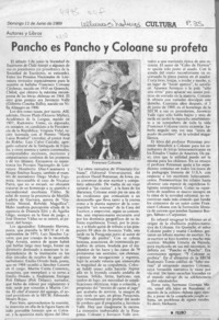 Pancho es Pancho y Coloane su profeta  [artículo] Filebo.