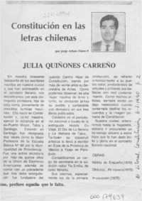 Julia Quiñones Carreño  [artículo] Jorge Arturo Flores P.
