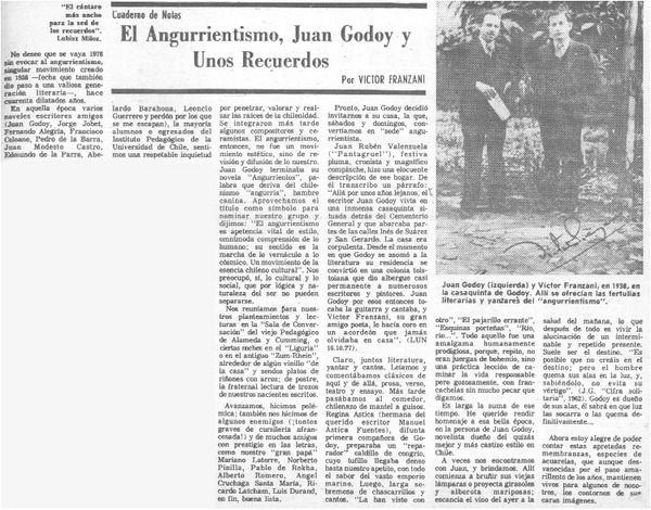 El angurrientismo, Juan Godoy y unos recuerdos