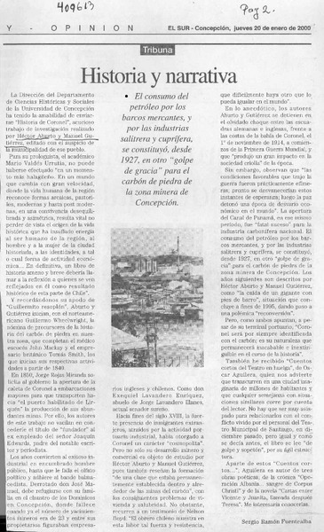Historia y Narrativa  [artículo] Sergio Ramón Fuentealba