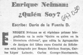 Enrique Neiman ¿Quién soy?