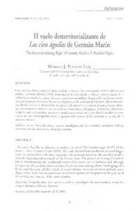 El Vuelo desterritorializante de Las cien águilas de Germán Marín