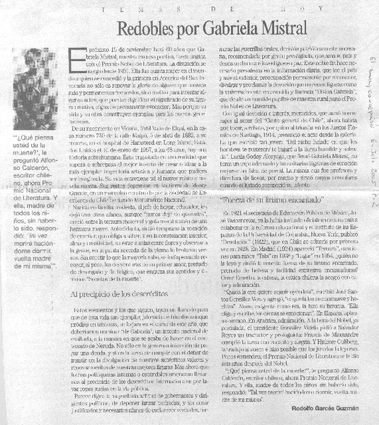 Redobles por Gabriela Mistral.