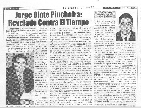Jorge Olate Pincheira, revelado contra el tiempo