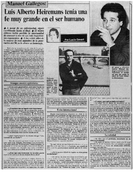 Luis Alberto Heiremans tenía una fe muy grande en el ser humano