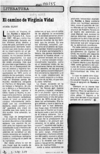 El camino de Virginia Vidal  [artículo] Agata Gligo.