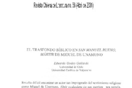 El trasfondo bíblico en San Manuel Bueno, mártir de Miguel de Unamuno