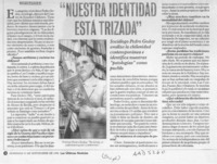 "Nuestra identidad está trizada"  [artículo] Renato Castelli A.