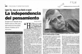 La independencia del pensamiento  [artículo] Andrés Gómez