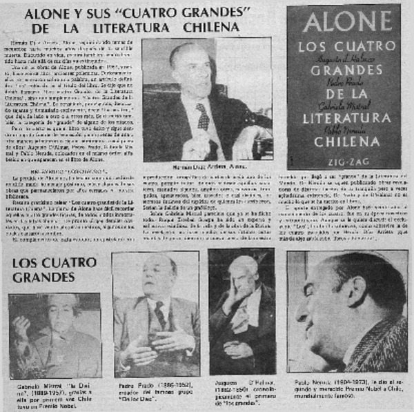 Alone y sus "Cuatro grandes" de la literatura chilena